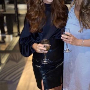 Mini Pencil Croc/Satin Dress